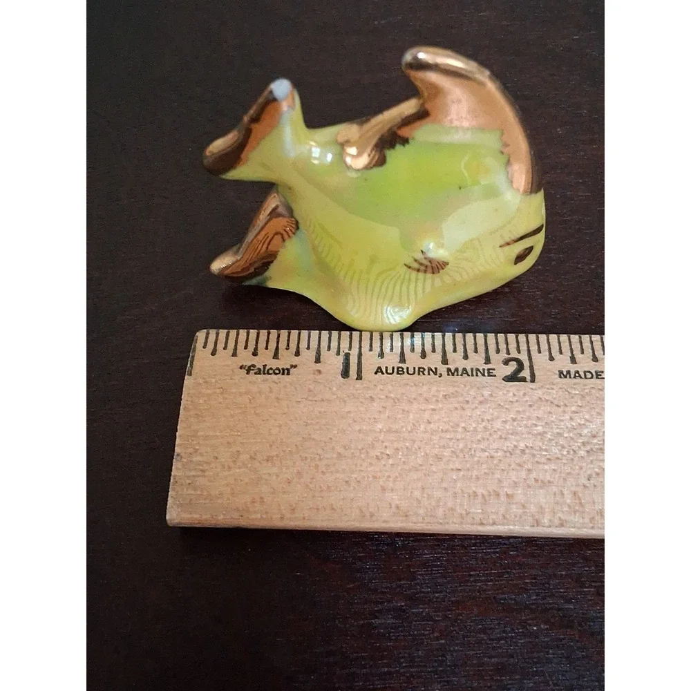 Vintage Porcelain Japan Angelfish Salt and Pepper Shakers White Gold Trim